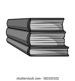 Stack of books icon in monochrome style isolated on white background. Books symbol stock vector illustration.
