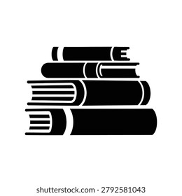 Stack of books icon on white background book, stack, library, reading, knowledge
