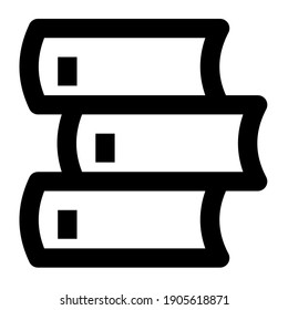 Estilo de esquema de icono de la pila de libros, este icono será compatible con el sitio web