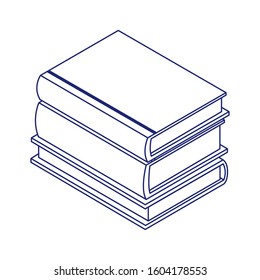 stack of books icon over white background, flat design, vector illustration