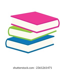 Stack of books icon, pile of book vector illustration in flat design style