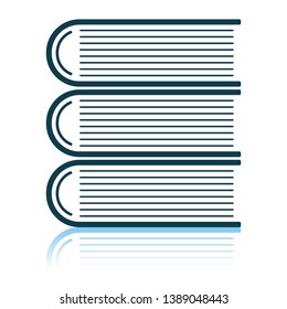 Stack Of Books Icon. Shadow Reflection Design. Vector Illustration.