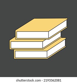 Stack of books icon. Simple design. Isolated element. Vector illustration. Dark background.