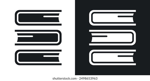 Stack of books icon in solid style