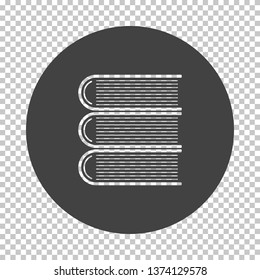 Stack of books icon. Subtract stencil design on tranparency grid. Vector illustration.