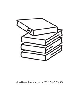 Stack of books icon, template for graphic and web design. vector illustration