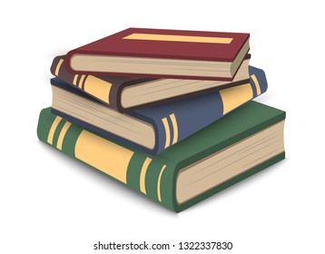 Stack of books icon in vector. Education symbol, library emblem. Information to read.