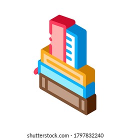 stack of books icon vector. isometric stack of books sign. color isolated symbol illustration