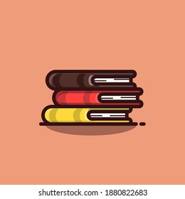 Stapel von Büchern Illustration flache Cartoon-Symbole. Premium Vector Cafe Icon Konzept isoliert. Flachbildkartonstil