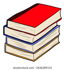 Pila de libros ilustración dibujada a mano vector	
