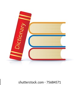 Stack of books illustration on white