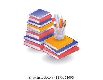 Stack of books infographic concept