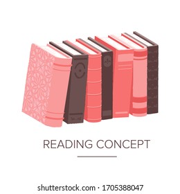 Stack of books isolated on white background. Pile of books vector illustration flat style