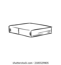 Stack of books isolated on white, Hand Drawn Sketch Vector illustration.