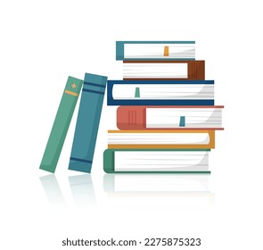 Stack of books isolated on white background - education and reading concept