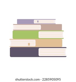 Stack of books isolated on white background. Hand drawn sketch.Vector illustration. Simple flat 
style.