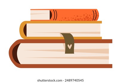 Stack of books isolated on white background. Education concept. Flat vector illustration.