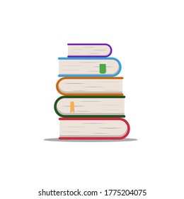 Stack of books isolated vector illustration. Academic and school knowledge symbols. Set of flat books variations.
