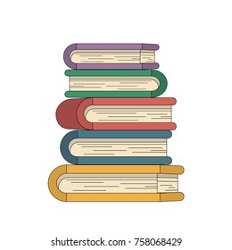 Stack of books. Isolated Vector Illustration.