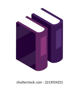 stack of books isometric icon isolated