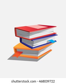 stack of books - the key to knowledge, isolated on white background on the topic of teaching back to school