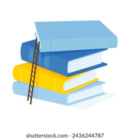 Stack of books with ladder attached