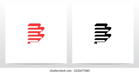 Stack Of Books Letter Logo Design B 