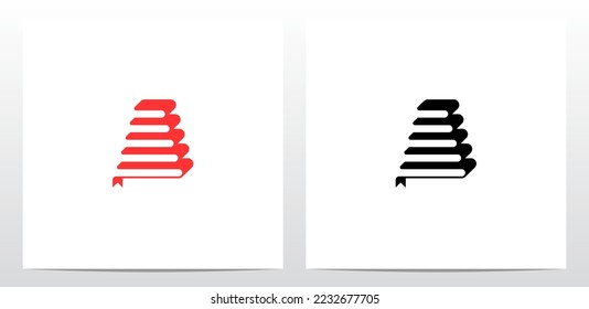 Stack Of Books Letter Logo Design A 