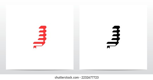 Stack Of Books Letter Logo Design J 