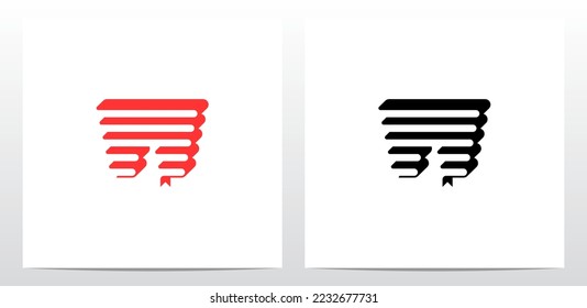 Logo-Design des Buchstapels W 