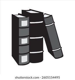 Stack of books library knowledge education symbol vector
