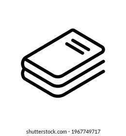 Stack of books, library on the shelf, open knowledge, simple icon. Black linear icon with editable stroke on white background