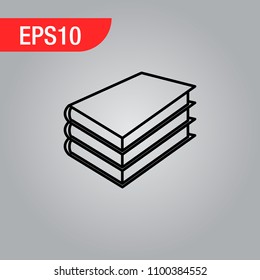 Stack of books line icon, outline vector sign, linear style pictogram isolated on white. Study symbol, logo illustration. Editable stroke