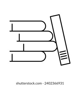 Stack of books line icon. simple icon for websites, web design, on white background..eps