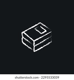 Stack of books linear chalk icon. Hand drawing effect. Vector isolated black illustration