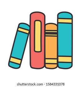 stack of books literature education knowledge vector illustration