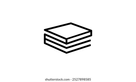 stack of books logo, black isolated silhouette