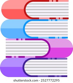 Stack of Books with multicolor cover
