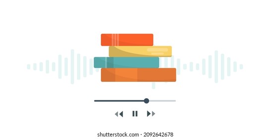 Pila de libros con pista de música y botón de reproducción.
Audiobooks. Aprendiendo a través del audiolibro.