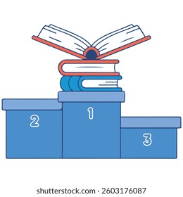 Stack of books on pedestal