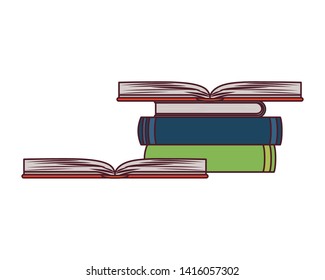 stack of books on white background isolated icon