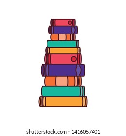 stack of books on white background isolated icon