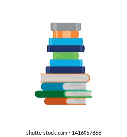 stack of books on white background isolated icon