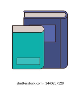 stack of books on white background