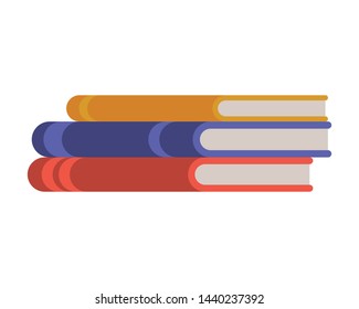 stack of books on white background