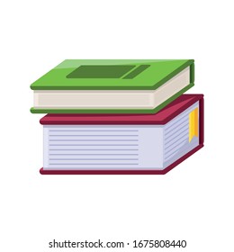 stack of books on white background vector illustration design