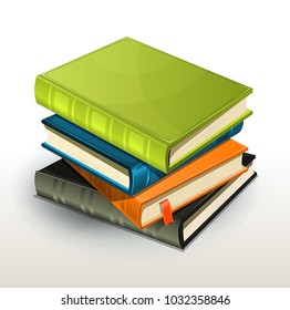 Stack Of Books And Pics Albums/
Vector illustration of a pile of elegant design photographs or pictures albums and books with page bookmark