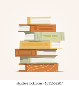 A stack of books, Pile of books illustration cartoon vector