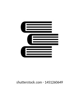 Stack Books, Pile Textbook. Flat Vector Icon illustration. Simple black symbol on white background. Stack Books, Pile Textbook sign design template for web and mobile UI element