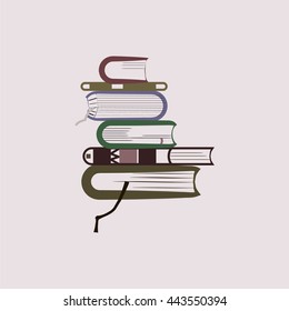 Stack of books. Pile of books. Vector.